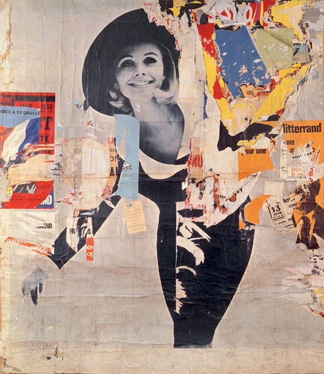 Jacques Villeglé. Rue Desprez et Vercingétorix – « La Femme », 12 mars 1966. Affiches lacérées marouflées sur toile, 251 x 224 cm Photo Dr © Adagp, Paris 2008