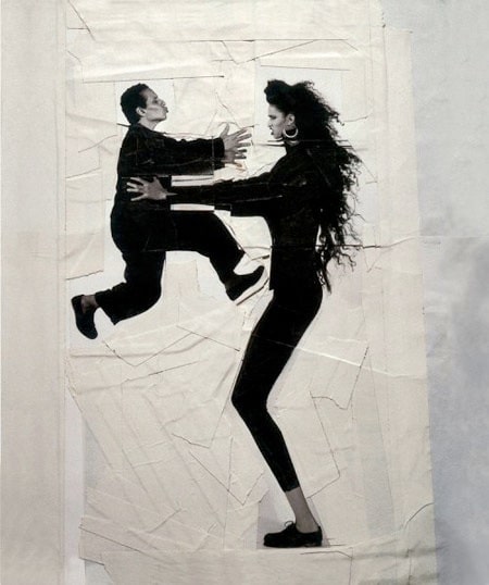 Azzedine et Farida, Paris, 1985. Tirage photographique découpé et ruban adhésif © Jean-Paul Goude