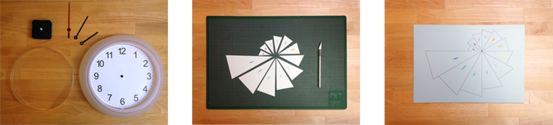 DIY geometrical o'clock, realisation © calliopé studio 2014